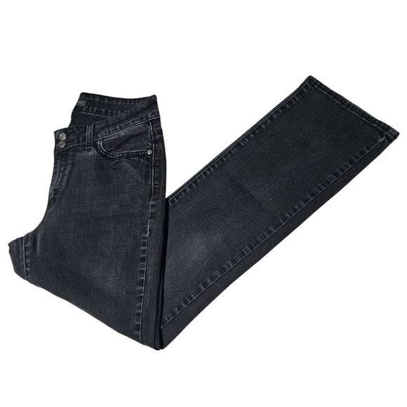 Levis 529 Curvy Straight Jeans Womens Size 14 Mid Rise Black Denim Pants - Picture 1 of 6